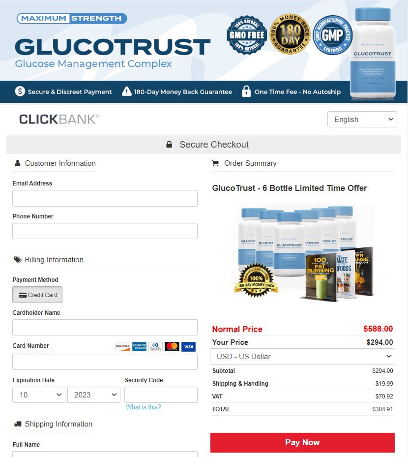 GlucoTrust Supplement Order Page